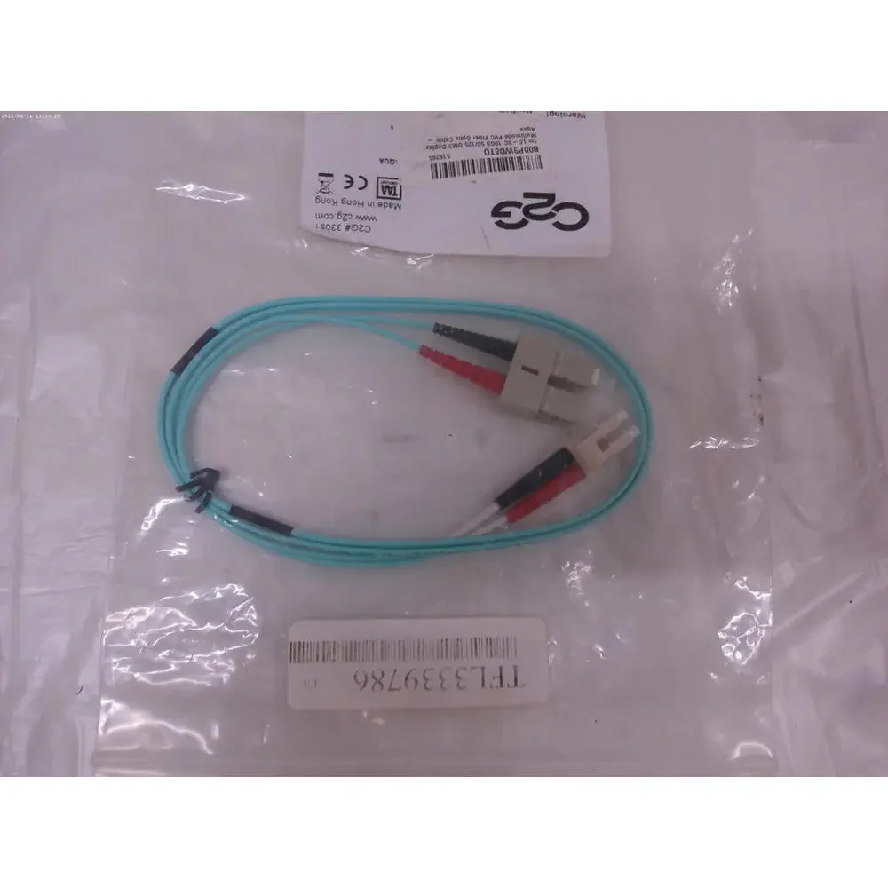 C2G 33051 1m LC-SC 10Gb 50/125 OM3 Duplex Multimode PVC Fiber Optic Cable - Aqua
